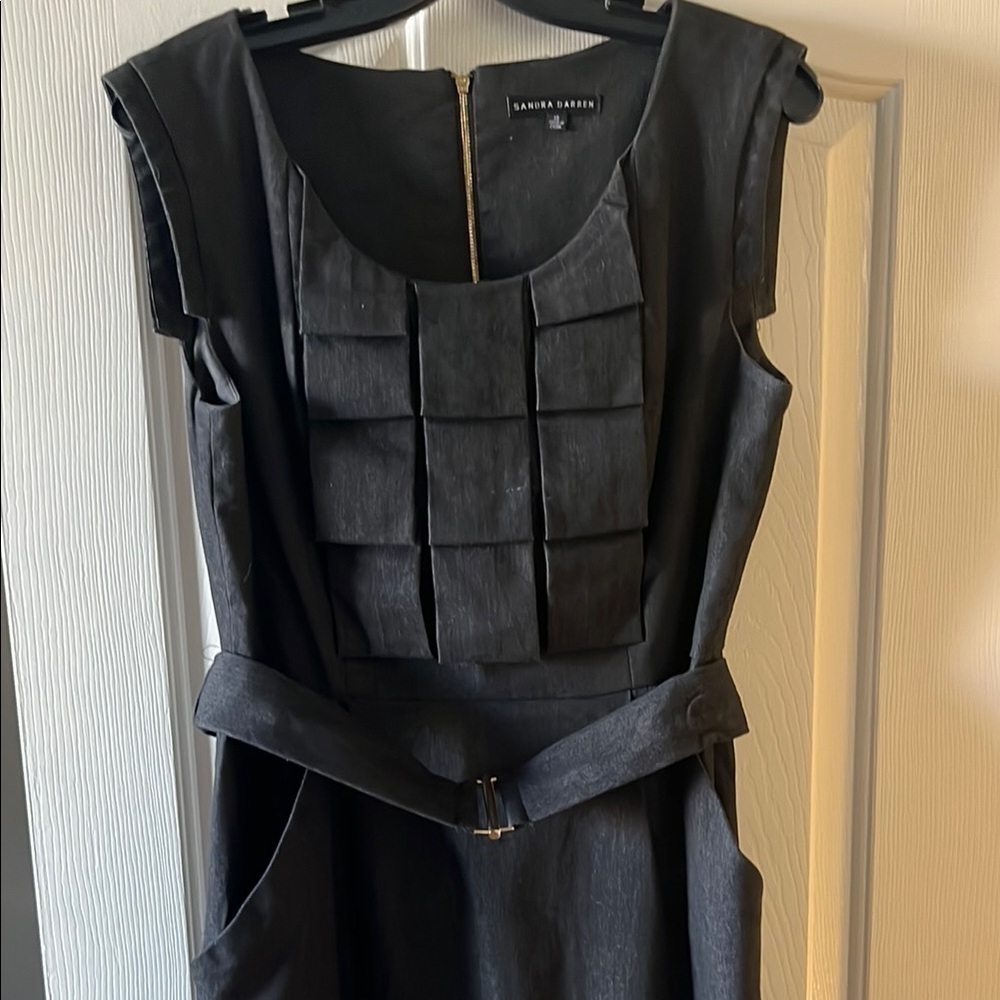 Sandra Darren EUC dark grey dress size 12